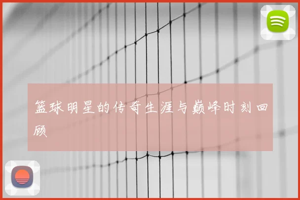 篮球明星的传奇生涯与巅峰时刻回顾